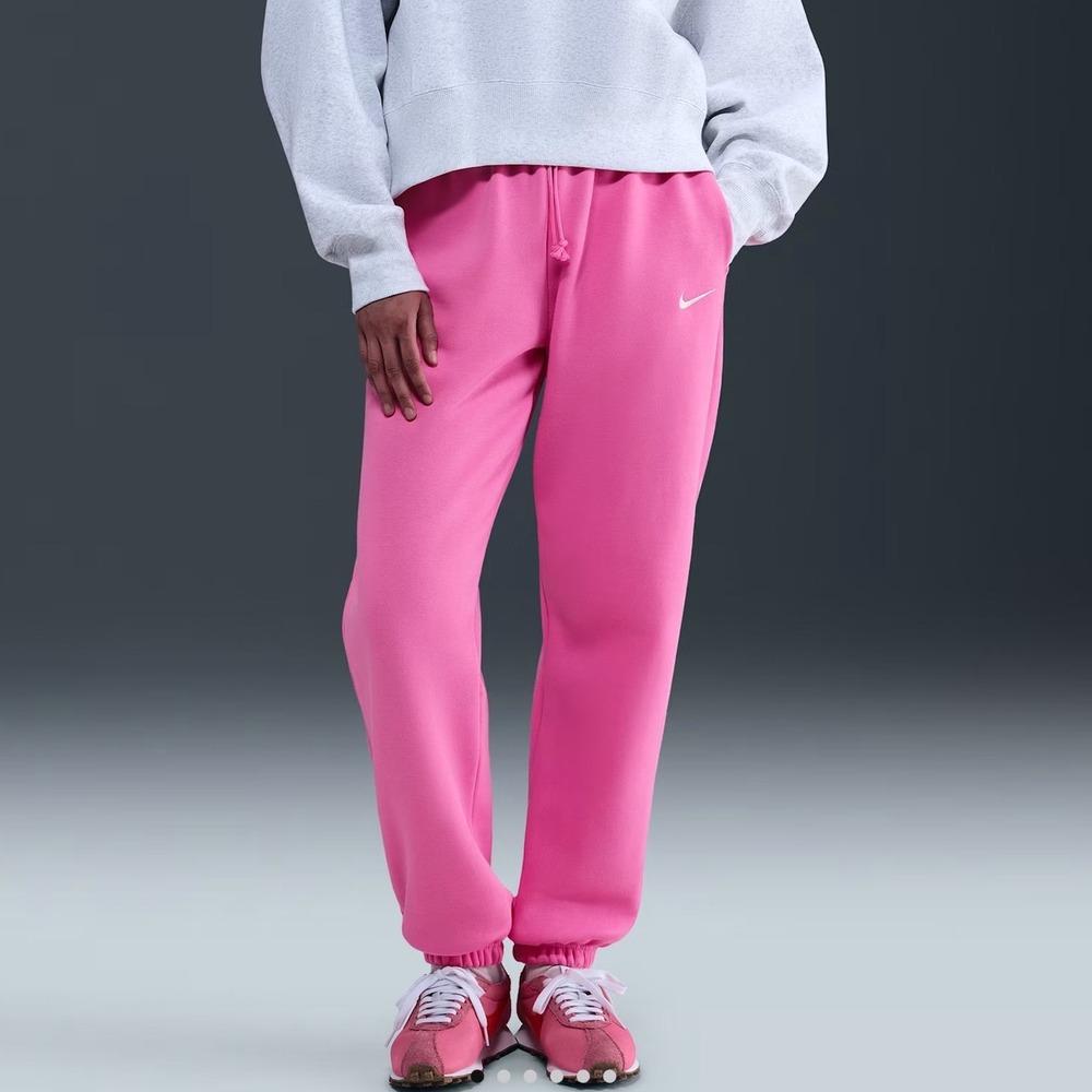 Nike Oversized High Rise Fleece Sweatpants Joggers Pink XL New With Tags